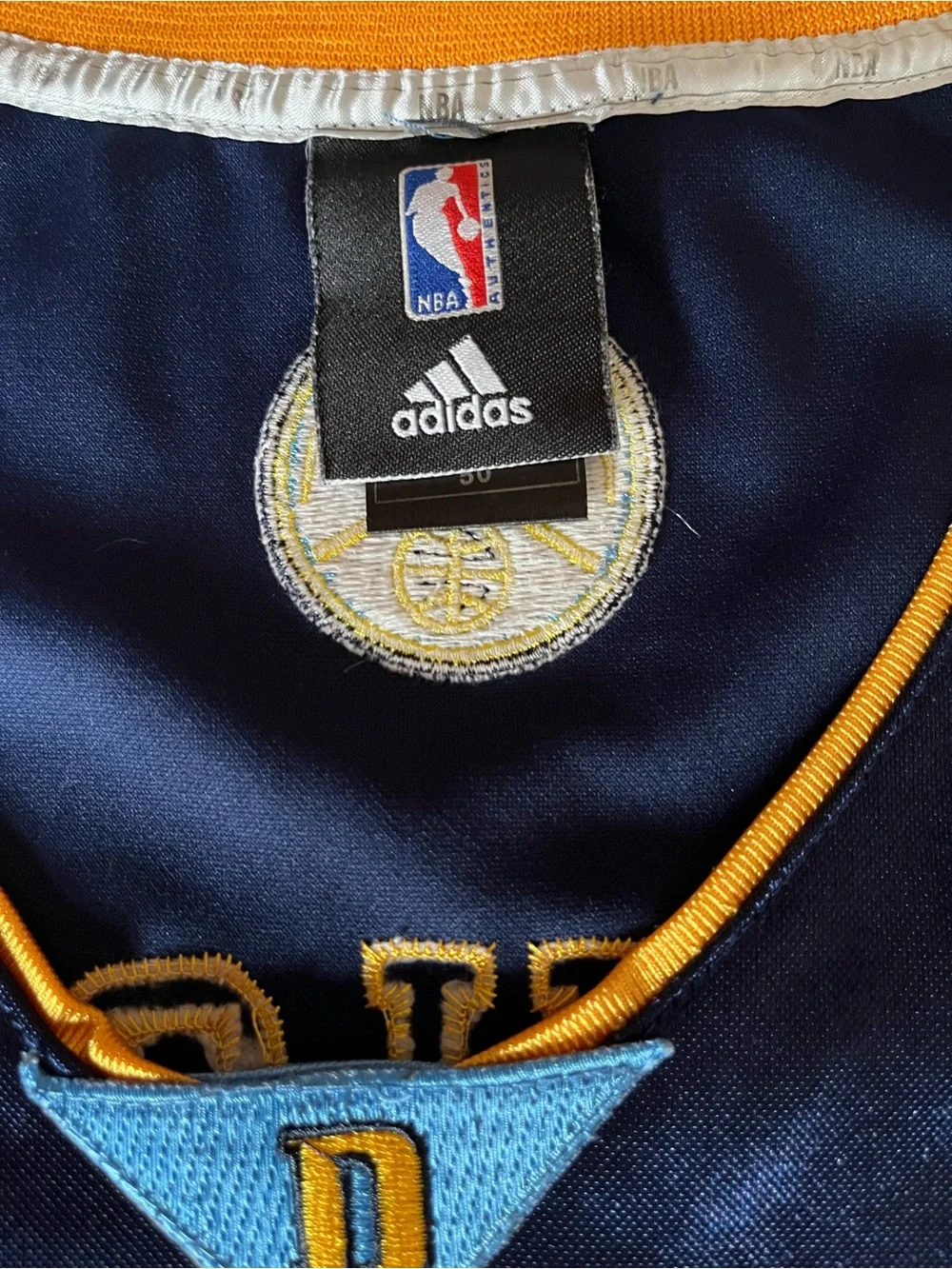 Vintage Adidas Carmelo Anthony Denver Nuggets Stitched 50 XL Melo Alternate
